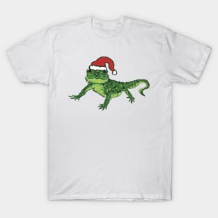 Lizard in a Christmas hat T-Shirt